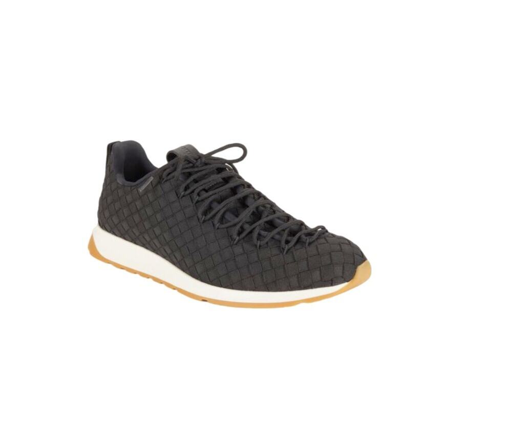 $890 NIB Men's Bottega Veneta Black Intrecciato Low Top Sneakers 11(44)